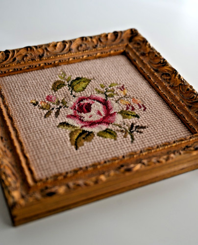 Vintage stickbild rosen 19x19 - vintage,