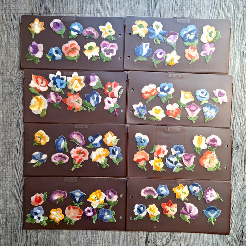 80x seidenstickerei blume - seidenstickerei,