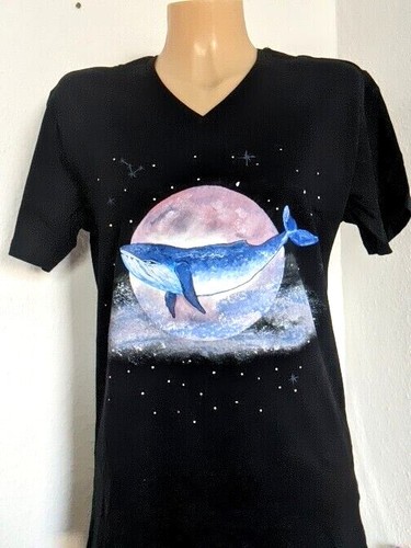 Shirt handbemalt damenshirt - t-shirt,