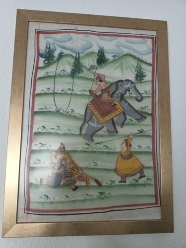 Indische malerei auf - auf, stoff.