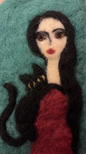 Bild filz frau mit der - der, katze