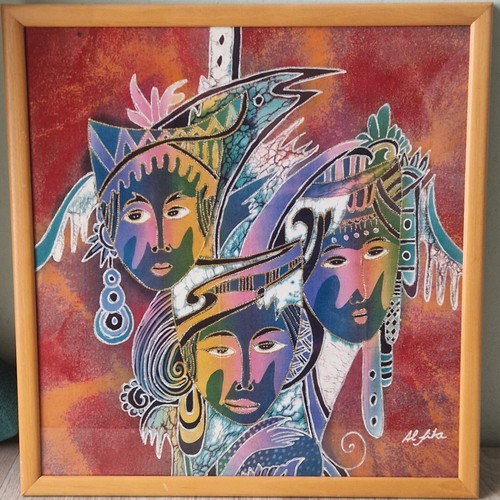 Wandbehang bemalt stoff batik - bemalt,