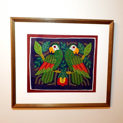 Molas papageien textil - papageien,