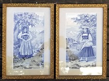 2x gewebtes Bild, Seide