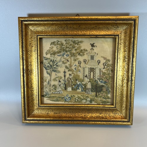Antikes chinoiserie stickbild - chinoiserie,