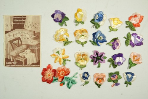 Uralt seidenstickerei blumen - seidenstickerei,