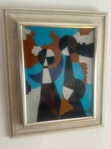 Mid century textilbild - textilbild, angel