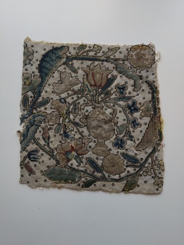 Textilfragment barock blumen - textilfragment,